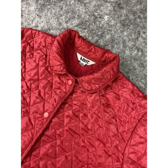 Blast‎ Womens XL Button Down Pink Polyester Puffer Jacket Valentines Day - Picture 1 of 10